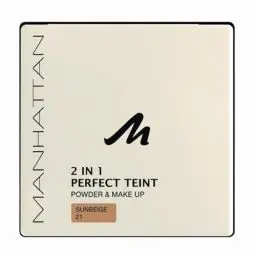 Produktbild: Manhattan 2 in 1 Perfect Teint Powder, Puder und Make-up in einem für einen absolut ebenmäßigen Teint, Farbe Sun Beige 21, 1 x 9g