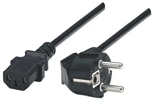 Produktbild: Manhattan 300148 Stromkabel (Kaltgerätestecker auf Schutzkontakt CEE 7/4), 1,8 m schwarz