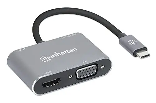 Produktbild: Manhattan USB-C auf HDMI & VGA 4in1 Konverter Power Delivery