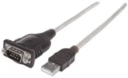 Produktbild: Manhattan USB auf Seriell Konverter (Zum Anschluss eines seriellen Geräts an einen USB-Port, Prolific PL-2303RA-Chipsatz, 1,8 m) DB9-Port 151849