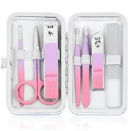 Produktbild: Maniküre Set Frauen Nagelknipser Set Reise Maniküre Kit mit Glas Nagelfeile Edelstahl Nagelknipser mit Etui Nagelpflege Kit Nagel Kit Nagel Körperpflege Set Geschenk für Frauen