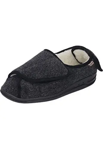 Produktbild: Manitu Home Damen Unisex Niedrige Hausschuhe, Schwarz (Schwarz 1), 44 EU