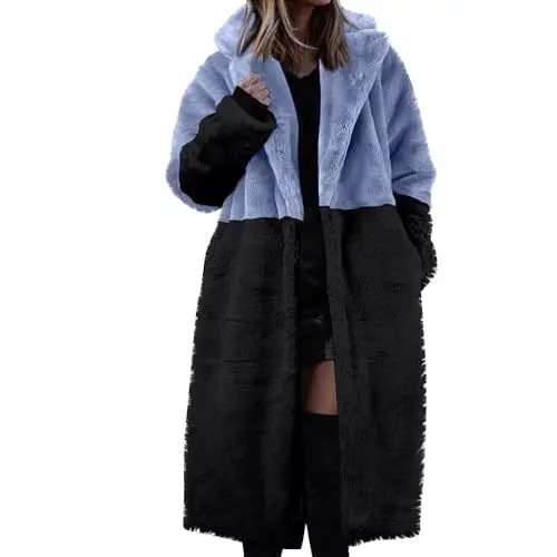 Produktbild: Mantel Damen Winter Übergangsmantel Damen Herbst Damen Mantel Wollmantel Damen Herbst Coat Women Mantel Damen Herbst Kurz Mantel Lang Schwarzer Mantel Damen Herbst Mantel Blau S