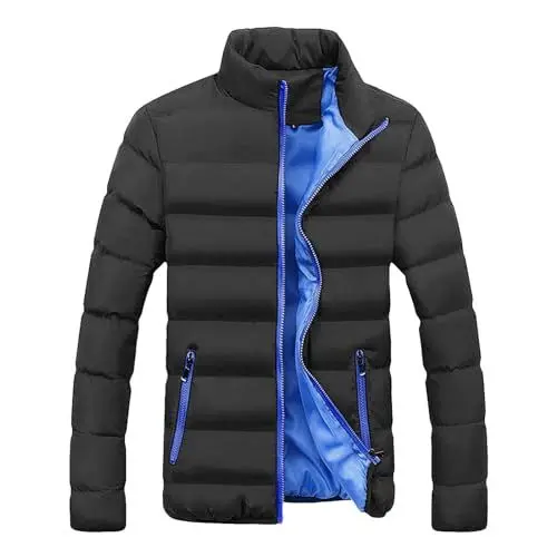 Produktbild: Generisch Daunenjacke Für Herren Puffer Winterjacke Weiche Outdoor Mantel Warme Oberbekleidung Kapuze Winterparka Mantel Weiche Textur