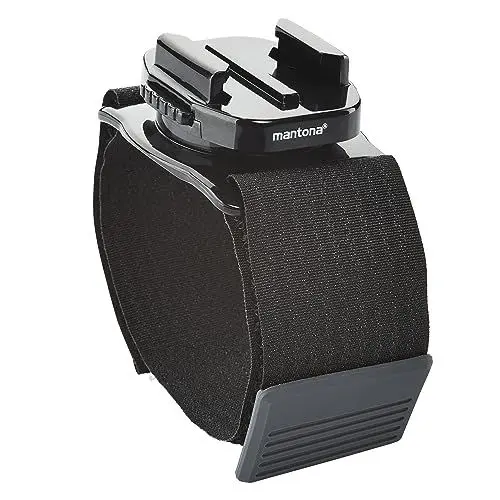 Produktbild: Mantona Armgurt mit 360 Grad drehbarem Schnellspann Halter (für GoPro Hero 11 10 9 8 7 6 5 4 3+, Session und andere kompatible Action Cams, sicherer Halt für Ihre Actioncam) schwarz