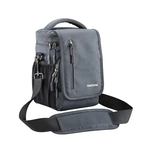 Produktbild: Mantona Drohnentasche (Außenmaße 175 x 230 x 140 mm, Innenmaße 150 x 210 x 95 mm, inkl. Schulter und Hüftgurt, geeignet für DJI Mavic Pro, Mavic Pro Platinum, Mavic Air) grau, 21218, Schwarz