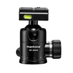 Produktbild: Mantona Onyx 12 Kugelkopf (M1-3612A) Arca-Swiss kompatible Schnellwechselplatte 50 mm, professionelle Verarbeitung für DSLR, spiegellose Kamera, Systemkamera, Digitalkamera, Camcorder schwarz