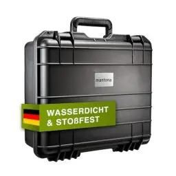 Produktbild: Mantona Outdoor Fotokoffer M - wasserdichter Kamerakoffer 11L, staubdicht & stoßfest, großer Schutzkoffer inkl. 4x Schaumstoffeinlagen, ideal für Gopro, Kamera Objektive & Zubehör (33x28x12Cm)