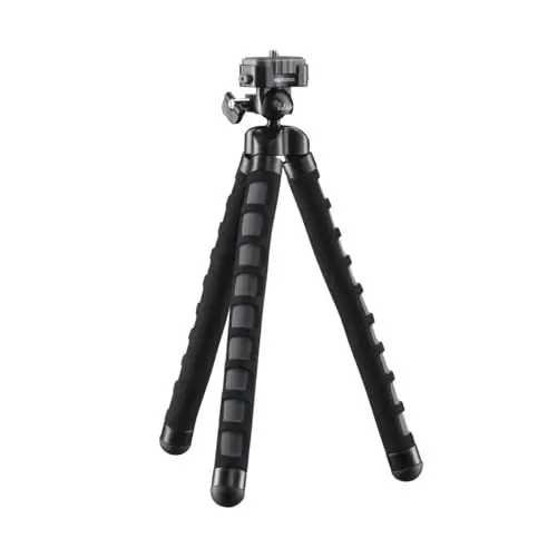 Produktbild: Mantona kaleido Flex leichtes Flex Stativ (mit hochwertigem 360° Kugelkopf, geeignet für Digital und Videokameras, Smartphones und Action Cams) deep grey