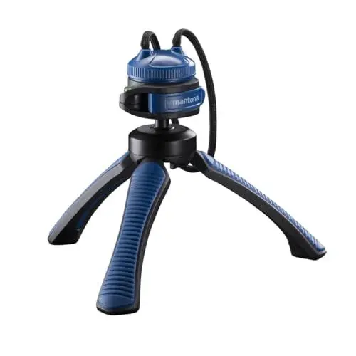 Produktbild: Mantona kaleido Gaia leichtes Mini Tisch und Handstativ (geeignet für Spiegelreflex, Digitalkameras und Camcorder) ocean blue