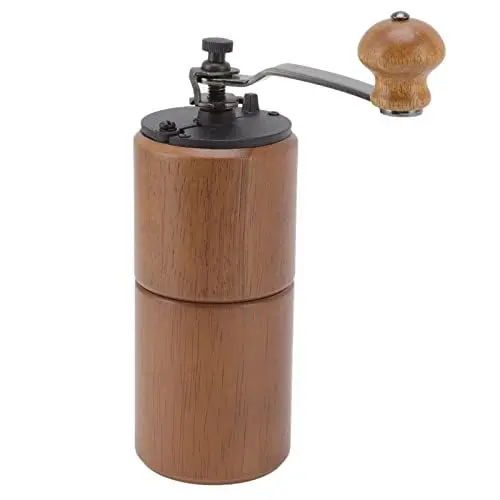 Produktbild: Manuelle Kaffeemühle, Einstellbare Grobheit Buchenholz Kaffeebohnenmühle für Aero Press Frech Press Moka Pot