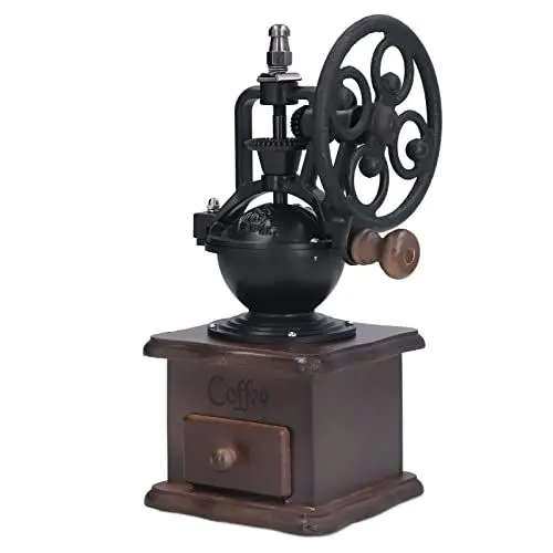 Produktbild: Kaffeemühle Manuelle mit rad, Retro Manuelle Mühle Handschleifer Handkurbel Kaffeemühle mit Schublade Einstellbare Feinheit für die Herstellung von Netzkaffee Dekoration