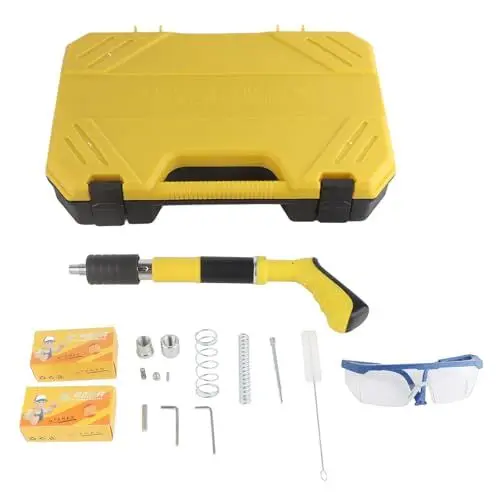 Produktbild: Manuelle Mini-Nagelpistole aus Stahl, Nagler-Kit FüR Decken-Wand-Drahtschlitz-Befestigungsvorrichtung Gelb