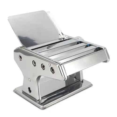 Produktbild: Teigroller-Maschine aus Edelstahl, Multifunktionale Nudelmaschine für Hausgemachte Pasta-Liebhaber (Silberfarbe)