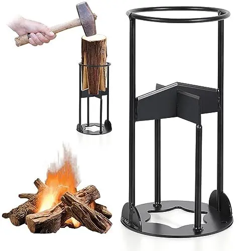 Produktbild: Manueller Holzspalter Kindling Cracker Brennholzspalter, Brennholzspaltwerkzeug Gusseisen Holzspalter Handschneider Anzündholzspalte für Campen Outdoor Zuhause, 27 * 14.5 * 14.5cm, Schwarz (B-41CM)