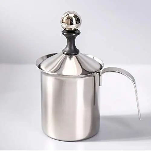 Produktbild: JJ.Accessory Manueller Milchaufschäumer, Doppelmaschig, Edelstahl, Silber, Hand-Milchaufschäumer für Latte, Cappuccinos, Kaffee