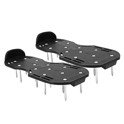 Produktbild: Manueller Rasen-Vertikutierer, Verschleißfeste Kunststoff-Metallschnallenriemen, Gras-Spike-Schuhe für die Bauindustrie (Black)