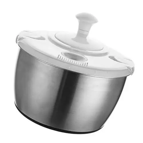 Produktbild: Manueller Salatschleuder für die Küche, Edelstahl, 5 L Fassungsvermögen, Obstwaschmaschine, Gemüsetrockner für die Küche zu Hause, Zum Trocknen von Blattgemüse und Früchten