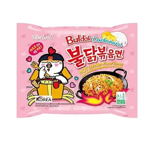 Produktbild: MAOMAO® Instant Nudeln | 5er Pack Buldak Hot Chicken Carbonara 130g (Kompatibel mit Samyang)
