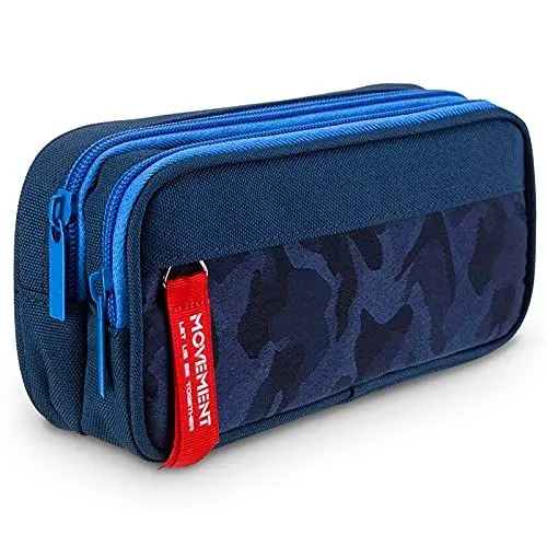 Produktbild: Maomaoyu Federmäppchen mit 2 Fächern für Jungen & Mädchen, Federtasche mit 2 Fächern Großes Fassungsvermögen, Federmäppchen für Jungen, Marineblau