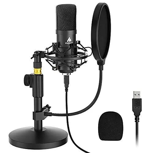 Produktbild: MAONO AU-A04T USB Podcasting Mikrofon mit Mikrofonständer Kit schwarz