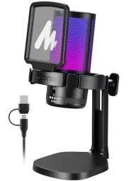 Produktbild: MAONO Gaming Mikrofon PC, Geräuschunterdrückendes Kondensator Mikrofon für Streaming Podcast Studio, USB Mikrofon für PS5/PS4/Mac mit Steuerbare RGB Licht, One Touch Stummschaltung, Gain Regler, DGM20