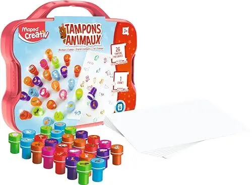 Produktbild: Maped Joustra J41476, 41476, 41476, Kreative Tiere, für Kinder ab 3 Jahren, 26 Stempel, vorgeschnitten, waschbar, Mehrfarbig