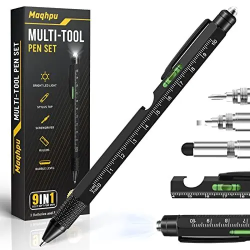 Produktbild: Maqhpu Vatertagsgeschenk, Vatertagsgeschenk für Papa, 9 IN 1 Multifunktions Kugelschreiber Geschenke für Männer, Papa Geschenk Männer Geschenke, Männertag Geschenke zum Vatertag Geschenk