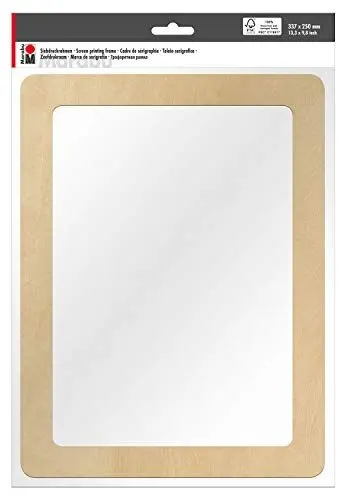 Produktbild: Marabu 0173000000061 - Siebdruckrahmen aus FSC-zertifiziertem Holz, ca. 33,7 x 24,9 x 0,5 cm groß, mit 51T Siebgewebe, ideal für Textildruck mit wasserbasierten Druckfarben