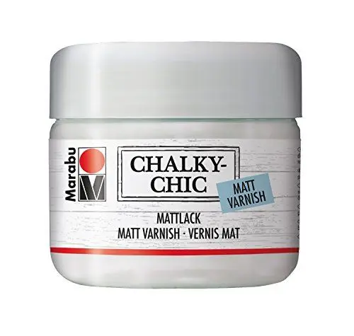 Produktbild: Marabu 02620025850 - Chalky Chic Mattlack, transparent 225 ml, Lack auf Wasserbasis, zur Versiegelung vieler Untergründe, zum Schutz von mit Chalky Chic bemalten Gegenständen im Außenbereich