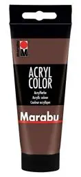 Produktbild: Marabu 12010050040 - Acryl Color mittelbraun 100 ml, cremige Acrylfarbe auf Wasserbasis, schnell trocknend, lichtecht, wasserfest, zum Auftragen mit Pinsel und Schwamm auf Leinwand, Papier und Holz