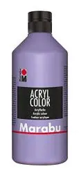 Produktbild: Marabu 12010075007 - Acryl Color lavendel 500 ml, cremige Acrylfarbe auf Wasserbasis, schnell trocknend, lichtecht, wasserfest, zum Auftragen mit Pinsel und Schwamm auf Leinwand, Papier und Holz