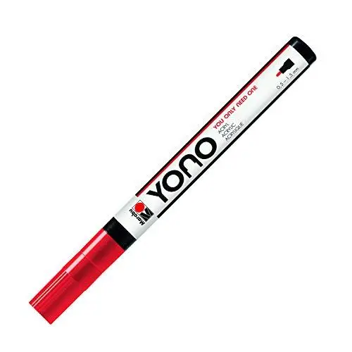 Produktbild: Marabu 12400101125 - YONO Marker, Kirsche 125, vielseitiger Acrylstift mit feiner japanischer Rundspitze 0,5 - 1,5 mm, wasserbasiert, lichtecht und wasserfest, für nahezu alle Untergründe