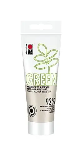 Produktbild: Marabu 14500050246 - GREEN LINE Alkyd-Farbe, cremebeige, 100 ml Malfarbe auf Wasserbasis, klimaneutral, matt, lichtecht, wetterfest (nach 24h Durchtrocknung), 92 % aus natürlichen Rohstoffen