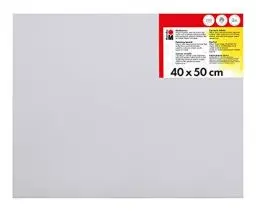Produktbild: Marabu 1620000000400 - Malkarton weiß, ca. 40 x 50 cm, Kartonstärke ca. 0,4 cm, mit 280 g/qm Baumwolle kaschiert, 3 fach grundiert, leicht saugend, für Acryl-, Öl-, Gouache- und Temperafarben