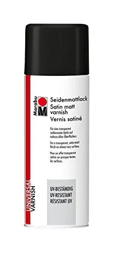 Produktbild: Marabu 23111018858 - Seidenmattlack, UV-beständiges Lackspray für seidenmatte Optik, für nahezu alle Oberflächen, styroporfest, lichtecht, schnell trocknend, wetterfest, 400 ml, transparent