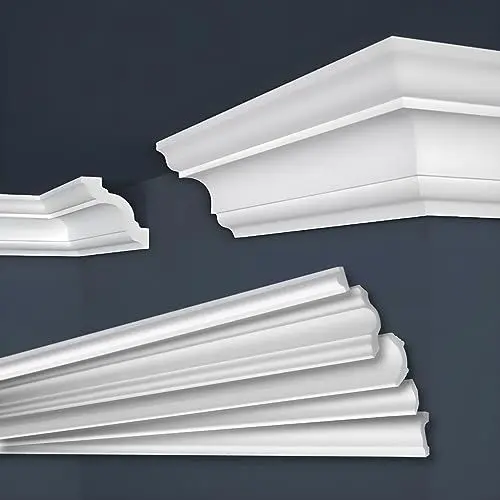 Produktbild: Marbet Design Deckenleisten aus Styropor XPS - Hochwertige Stuckleisten leicht & robust im modernen Design - (2 Meter E-15-80x80mm) Dekorleisten