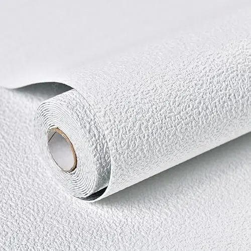 Produktbild: marburg Tapete Weiß Struktur Putzoptik für Wohnzimmer Schlafzimmer Made in China 10,05 x 0,53m