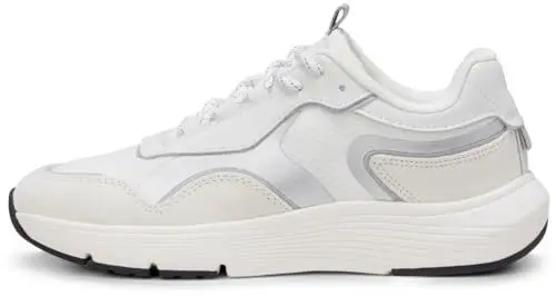 Produktbild: Marc OߴPolo Damen Sneaker flach aus Leder sportlich, Weiß (White/Silver), 38