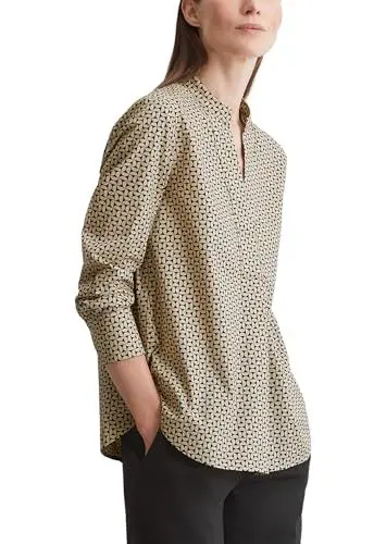 Produktbild: Marc O'Polo Damen Tunikabluse aus Bio-Baumwolle mit V-Ausschnitt, Mehrfarbig (Multi), 32