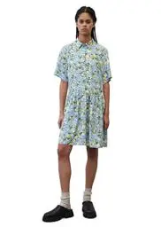 Produktbild: Marc O'Polo Denim Damen 342113821125 Dress, Short Sleeve, Half Button pl, S38-multi/soft sky blue, XS