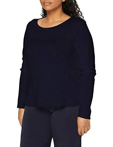 Produktbild: Marc OߴPolo Denim Damen Langarmshirt aus Bio-Baumwolle mit U-Boot-Ausschnitt, Blau (Scandinavian Blue), XS