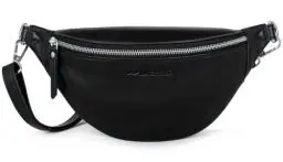 Produktbild: Marc Peter® Georgia Leder Bauchtasche Schwarz | Gürteltasche Leder Bauchtasche mit Wechselgurt | Crossbody Leder Bag | Hüfttasche Leder | Hip Bag | Leder Gürteltasche | Crossbag
