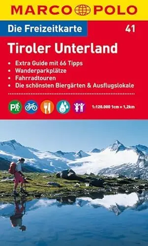 Produktbild: MARCO POLO Freizeitkarte Tiroler Unterland 1:120.000: Wanderparkplätze, Fahrradtouren, Die schönsten Biergärten & Ausflugslokale
