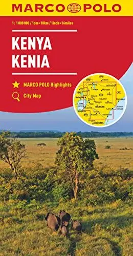 Produktbild: MARCO POLO Kontinentalkarte Kenia 1:1 Mio.: MARCO POLO Highlights, City Maps
