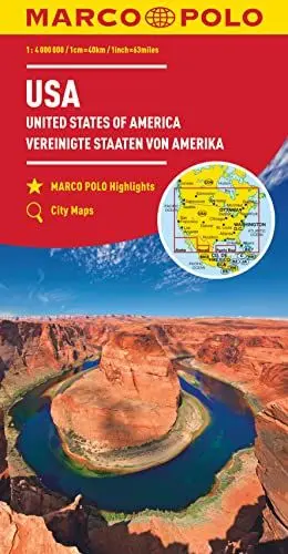 Produktbild: MARCO POLO Kontinentalkarte USA 1:4 Mio.: Mit Marco Polo Highlights und City Maps