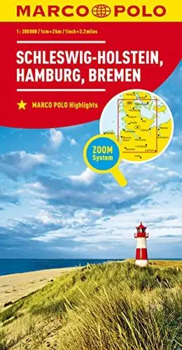 Produktbild: MARCO POLO Karte Deutschland Blatt 1 Schleswig-Holstein 1:200 000: Hamburg, Bremen (MARCO POLO Karten 1:200.000)