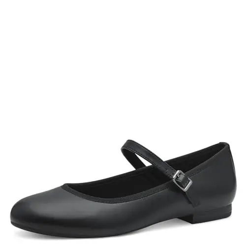 Produktbild: MARCO TOZZI Damen Ballerinas mit Riemchen Vegan, Schwarz (Black Nappa), 38 EU