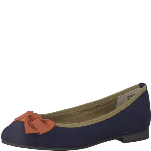 Produktbild: MARCO TOZZI Damen Ballerinas mit Schleife Vegan, Mehrfarbig (Navy Multi), 38 EU