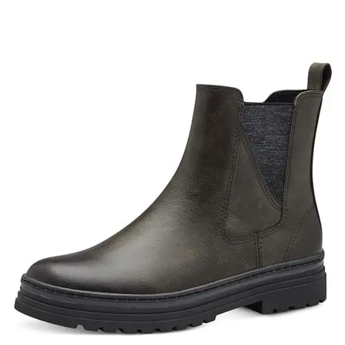 Produktbild: MARCO TOZZI Damen Chelsea Boots Flach mit Reißverschluss, Grün (Khaki), 38 EU